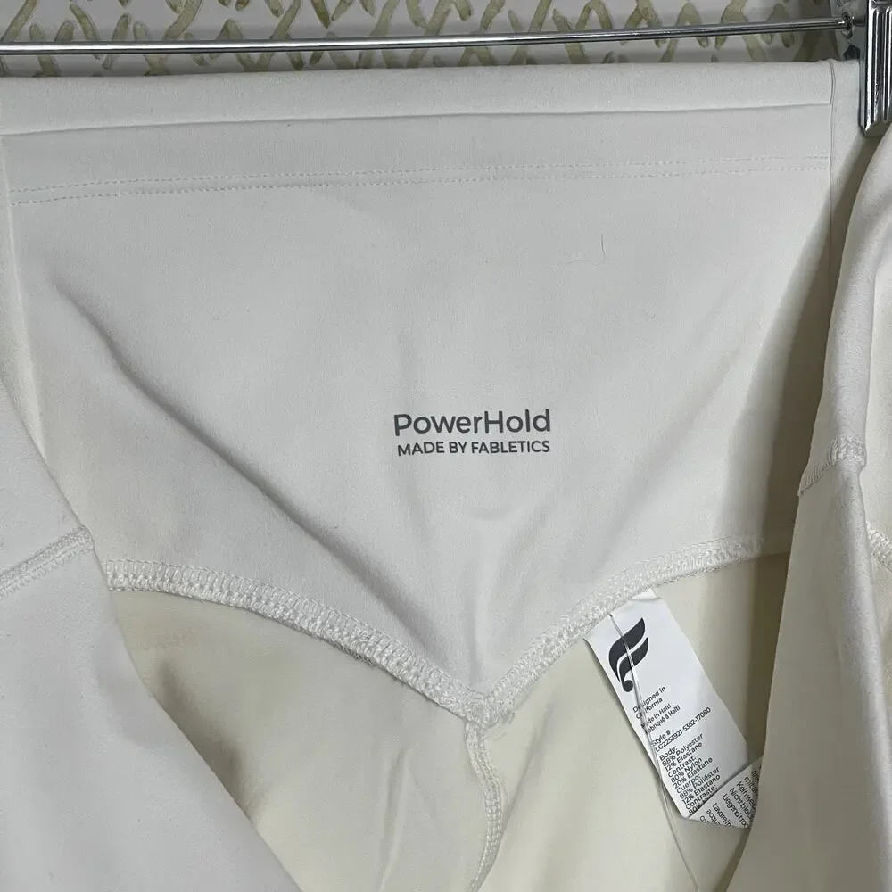 Fabletics Power Hold Egret/Gold White Boost Crop Leggings Size 2XL - Picture 7 of 10